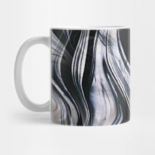 Black and White Swirl Marble Glass Mug